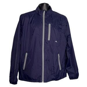 Tommy Bahama Full Zip Long Sleeve Golf Windbreaker Jacket Navy Size Large